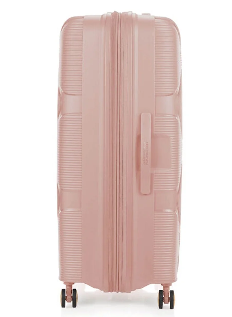 AMERICAN TOURISTER Instagon Suitcase, Check-In Size 81 cm / 30 inch, 4 Double Wheels, Hard Top, Polypropylene, Peach Blossom|DuoSaf™ Security Zipper|TSA 008 Lock|Optimov™ Shock Absorbing Wheels|Expandable - 3 Years International Warranty